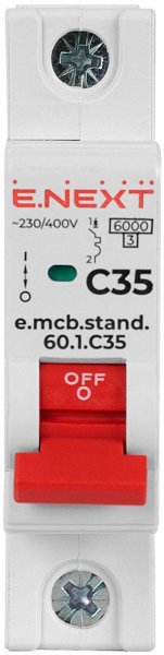 S002161 Модульний автоматичний вимикач e.mcb.stand.60.1.C35, 1р, 35А, C, 6кА