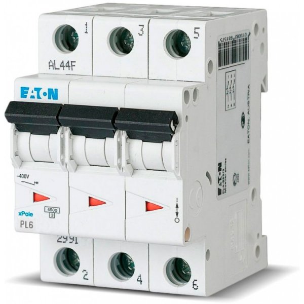 Автоматический выключатель PL6-C2/3 C 3P 2A 6kA Eaton 286596