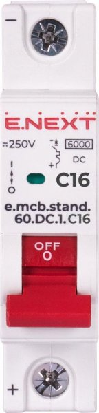 S081006 Модульний автоматичний вимикач e.mcb.stand.60.DC.1.C16, 1р, 16А, C, 6кА, DC