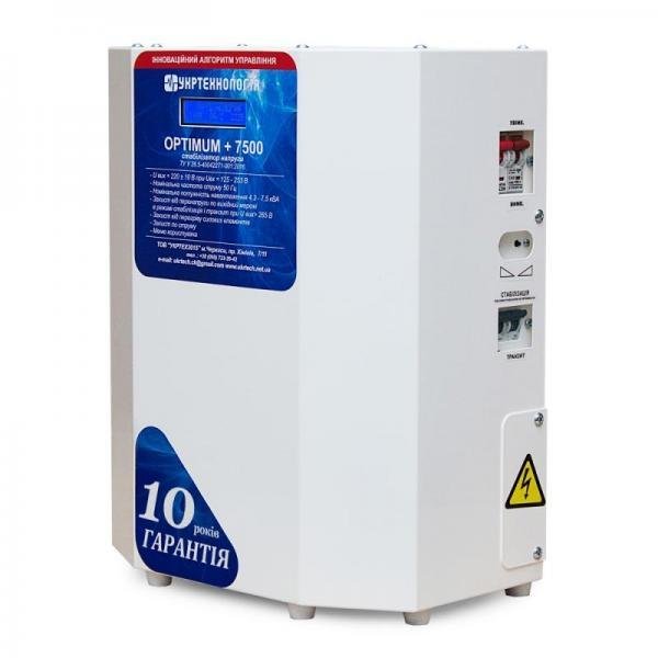 Стабилизатор напряжения Укртехнология OPTIMUM+ 7500 однофазный