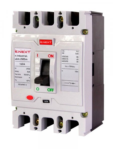 I0650014 Силовой автоматический выключатель e.industrial.ukm.250Sm.160, 3р, 160А