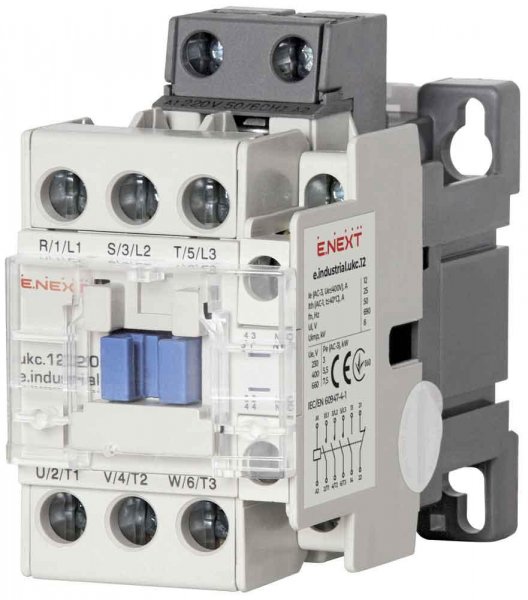 I.0090002 Контактор e.industrial.ukc.12.220, 12А, 220В, no+nc
