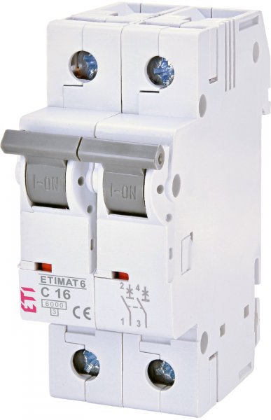 2143507 Автоматичний вимикач ETIMAT 6 2p C 1,6A (6kA) ETI
