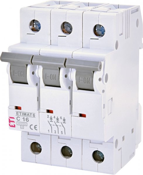 2145520 Автоматический выключатель ETIMAT 6 3p C 40А (6 kA) ETI