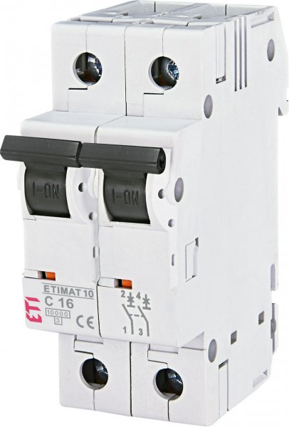 2133708 Автоматический выключатель ETIMAT 10  2p C 2А (10 kA) ETI