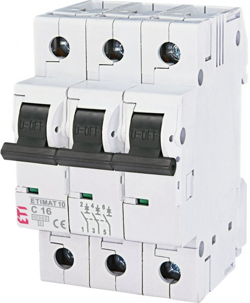 2135704 Автоматический выключатель ETIMAT 10  3p C 1А (10 kA) ETI