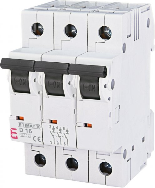 2155704 Автоматический выключатель ETIMAT 10  3p D 1А (10 kA) ETI
