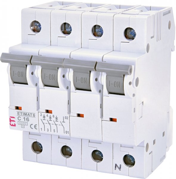 2146520 Автоматический выключатель ETIMAT 6 3p+N C 40A (6kA) ETI