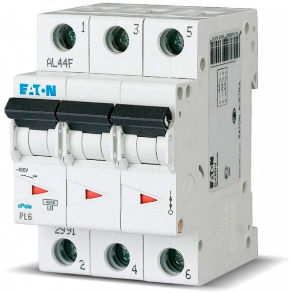 Автоматический выключатель PL6-C63/3 C 3P 63А 6kA Eaton 286607
