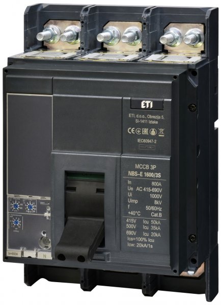 4673170 Авт. выключатель NBS-E 1600/3S 800A (50kA, (0.4-1)In/(1.5-10)Ir) 3P ETI