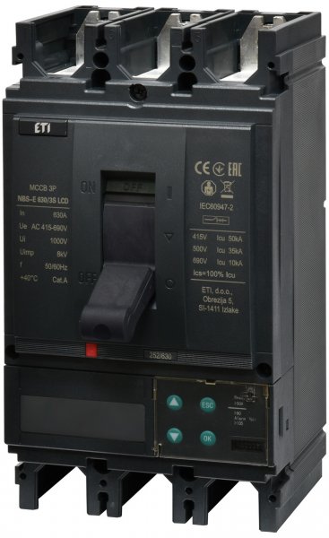 4673147 Авт. выключатель NBS-E 630/3S LCD 630A (50kA, (0.4-1)In/(1.5-12)In) 3P ETI