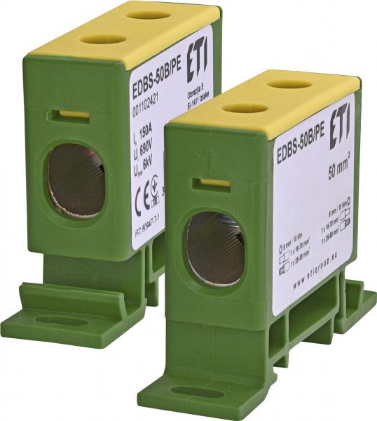 1102421 Вводная силовая клемма EDBS-50B/PE (150А, 690V AC, 16-70 mm2) ETI