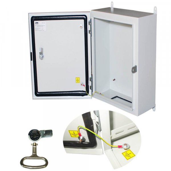 Бокс монтажний навісний BW t=1,2-(400х500х100) IP65 У2 без панелі, металевий замок Билмакс