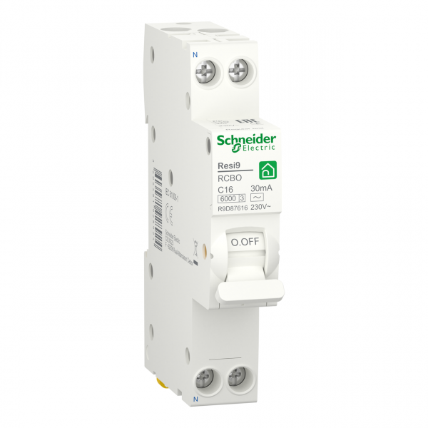 R9D87616 Диференційний вимикач RESI9 6kA 1модуль 1P+N 16A C 30mA АC Schneider
