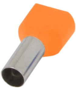 S4037001 Ізольований наконечник e.terminal.stand.te.2.0.75.orange (TE7508 orange) 2x0,75  кв.мм, помаранчевий, 100шт