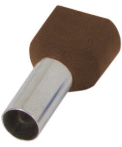 S4037011 Ізольований наконечник e.terminal.stand.te.2.10.brown (TE10-14 brown) 2x10 кв.мм, коричневий, 100шт