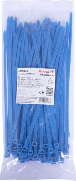 S015042 Кабельна стяжка e.ct.stand.200.5.blue (100шт), синя