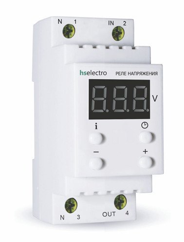 Вольт контроль УКН2-40с white 40А 8,8 кВт hselectro