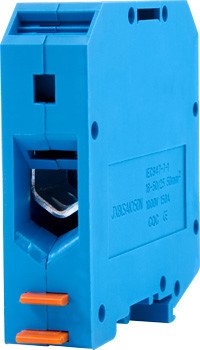 P049025 Клемна колодка набірна на DIN-рейку e.tc.din.pro.50.blue, синя, з кришкою E.NEXT