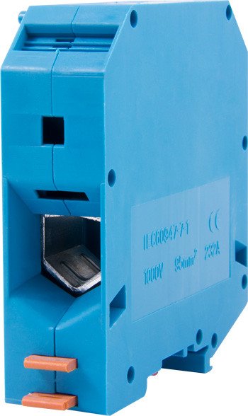 P049028 Клемна колодка набірна на DIN-рейку e.tc.din.pro.95.blue, синя, з кришкою E.NEXT
