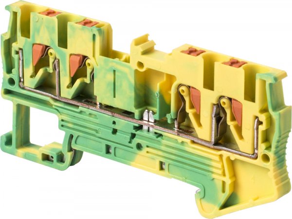S070019 Наборная заземляющая клеммная колодка на DIN-рейку e.tc.z.din.spring.2,5.2-2, 4контакта E.NEXT