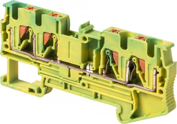 S070020 Наборная клеммная колодка заземления на DIN-рейке e.tc.z.din.spring.4.2-2, 4контакта E.NEXT