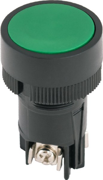 Кнопка пластиковая без фиксации e.mb.ea135 зеленая 1NO+1NC p0810131