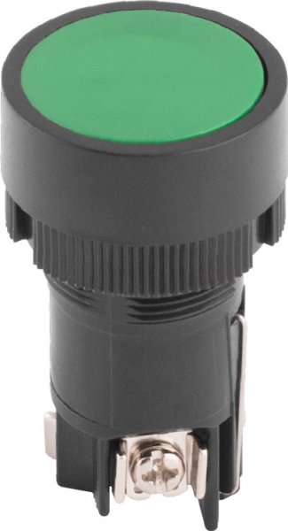 Кнопка пластиковая с фиксацией e.mb.eh135 зеленая 1NO+1NC p0810128