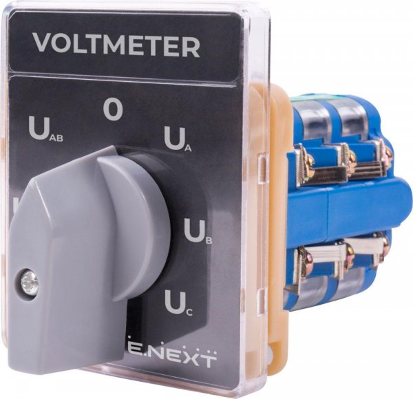 Переключатель вольтметра щитовой e.switch.v 600В на 7 положений s064002