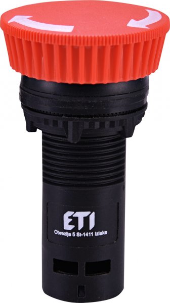 Кнопка моноблочна грибок ECM-T01-R (відключення поворотом, 1NC, червона) 4771483 ETI