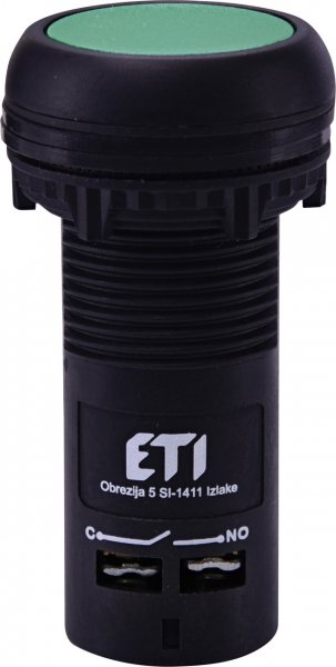 Кнопка моноблочная углубленная ECF-10-G (1NO, зеленая) 4771451