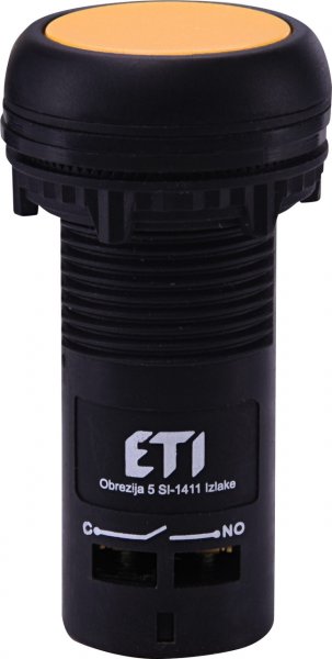 Кнопка моноблочная углубленная ECF-10-Y (1NO, желтая) 4771452