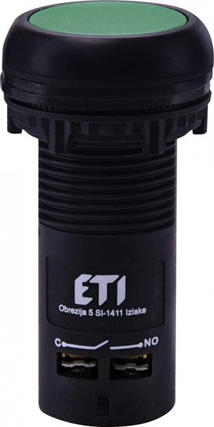 Кнопка моноблочная углубленная ECF-11-G (1NO+1NC, зеленая) 4771471