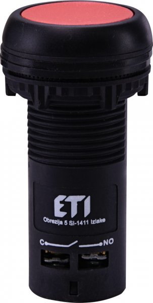 Кнопка моноблочна заглиблена ECF-11-R (1NO+1NC, червона) 4771470 ETI