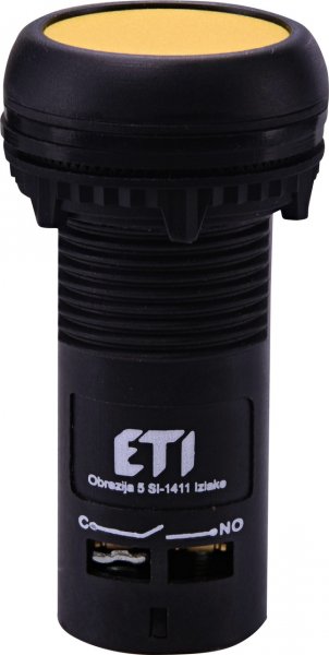 Кнопка моноблочна заглиблена ECF-11-Y (1NO+1NC, жовта) 4771472 ETI
