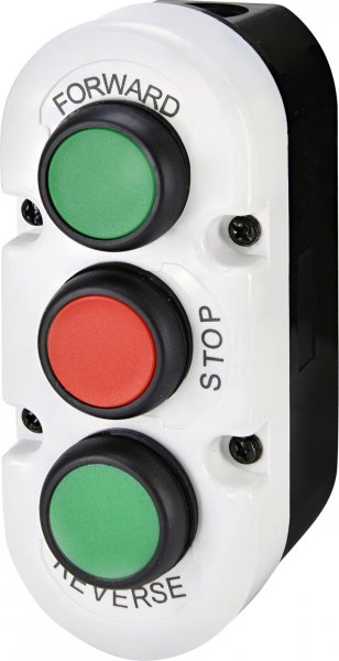 Кнопковий пост 3-модул. ESE3-V6 (Compact, "FORWARD/STOP/REVERSE", зелен./червон./зелен., корп. сіро-чорн.) 4771444 ETI