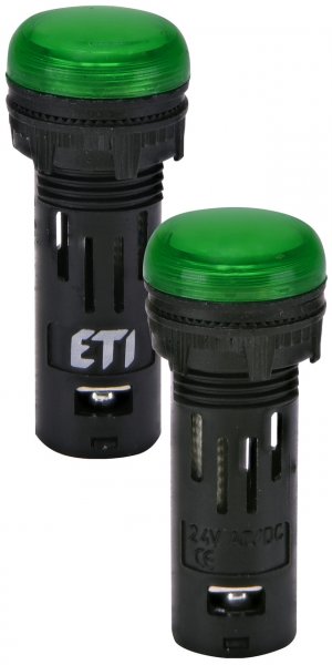 Лампа сигнальна LED матова ECLI-16-024C-G 24V AC/DC (Ø16мм, зелена) 4771601 ETI