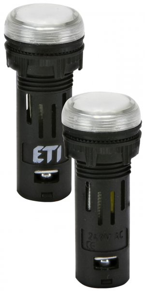 Лампа сигнальная LED матовая ECLI-16-240A-W 240V AC (Ø16мм, белая) 4771611