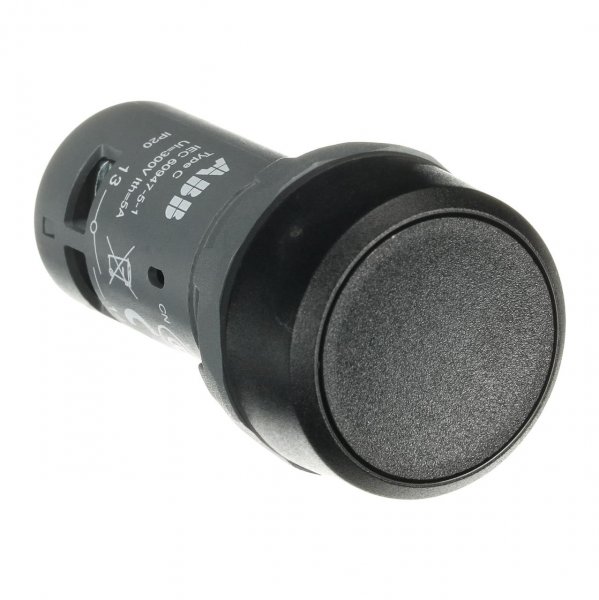 CP1-10B-10 Кнопка скрытая 1НВ, без фикс., черный пласт. кольцо, черная 1SFA619100R1016