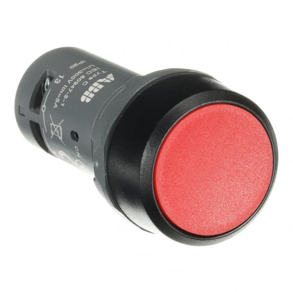 CP1-10R-10 Кнопка прихована 1НВ, без фікс., чорне пласт. кільце, червона 1SFA619100R1011 ABB