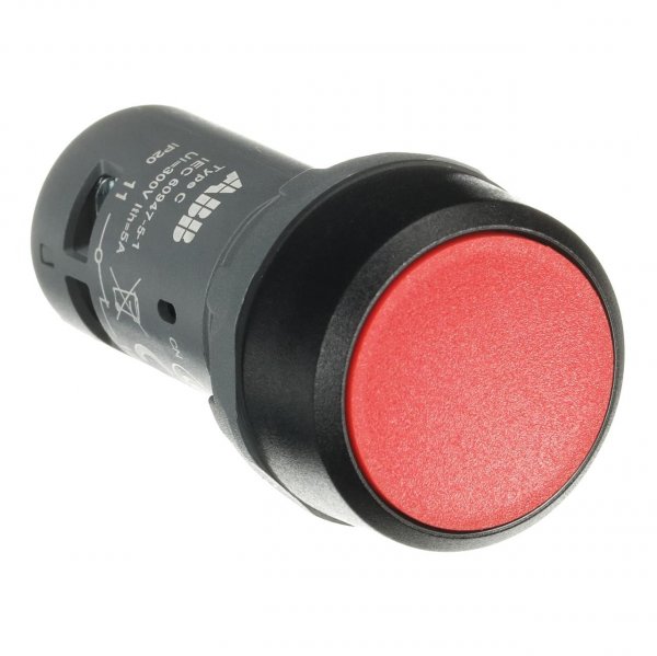 CP1-10R-01 Кнопка прихована 1НЗ, без фікс., чорне пласт. кільце, червона 1SFA619100R1041 ABB