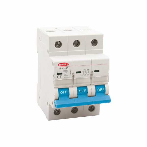 Модульный автоматический выключатель TSB3-63, 3P C20 6kA 20А TOSUNLux