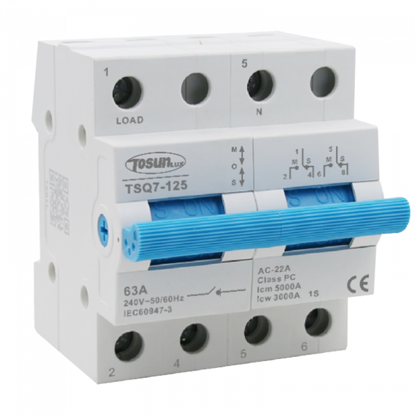 Переключатель нагрузки TSQ7-125 63A 2P (I-0-II) 230B TOSUNLux