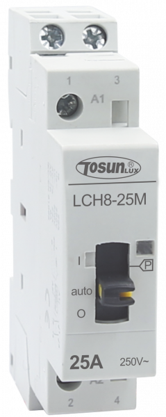 Модульний контактор LCH8-25M 25A 2P 2NO з ручним управлінням TOSUNLux