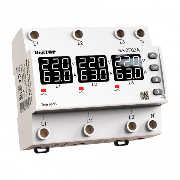 Реле напруги та струму DigiTOP VА-3F63A M6W