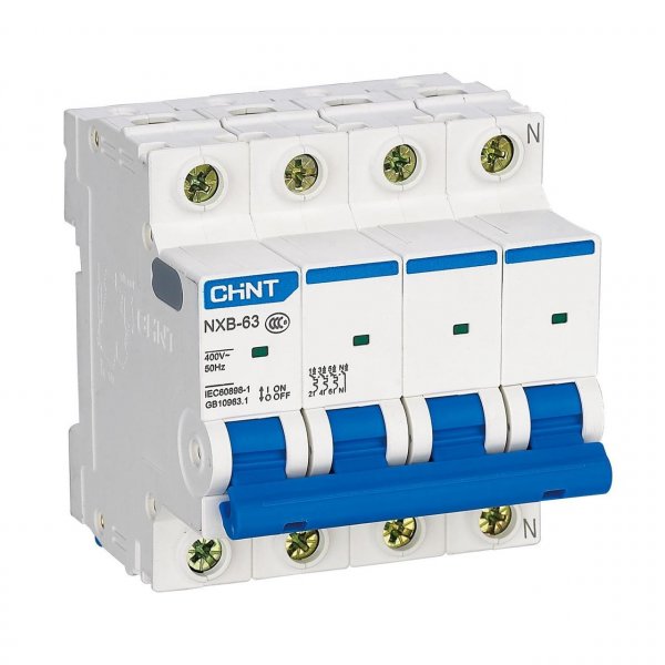 Модульный авт. выключатель NXB-63 4P C50 6kA 814253 Chint