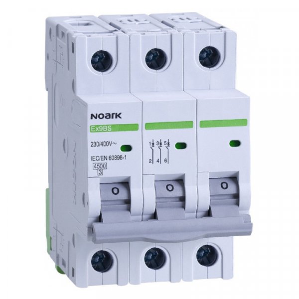 102079 Автоматичний вимикач 4,5 kA, хар-ка B, 16 A, 3 полюси Ex9BS 3P B16 NOARK