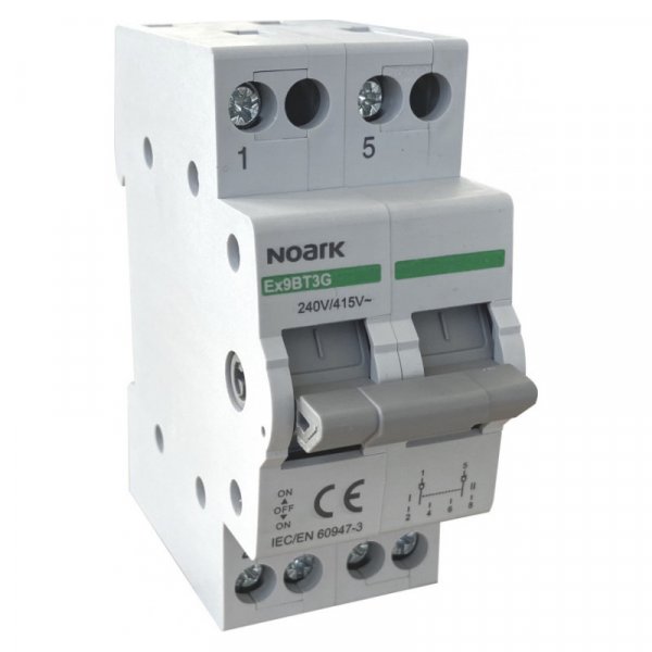 113924 Переключатель нагрузки (I-0-II), 2CO, 40A 2Р Ex9BT3G NOARK
