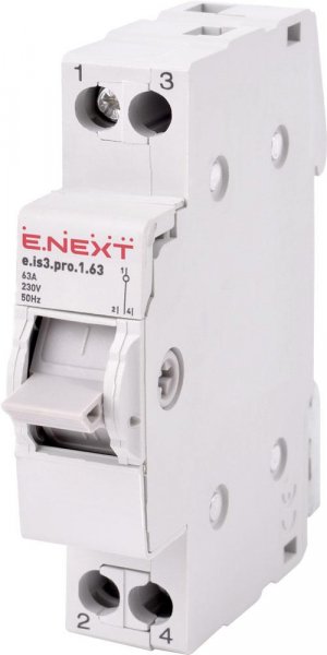 P008013 Выключатель на DIN-рейку на три положения e.is3.pro.1.63, 1р, 63А E.NEXT