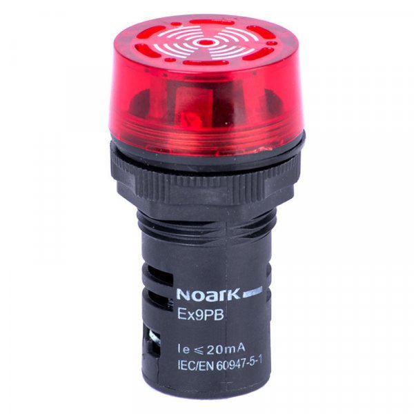 105701 Зуммер, прерванный звук, мигающий, красный, 24V AC/DC Ex9PB B r 24V AC/DC NOARK